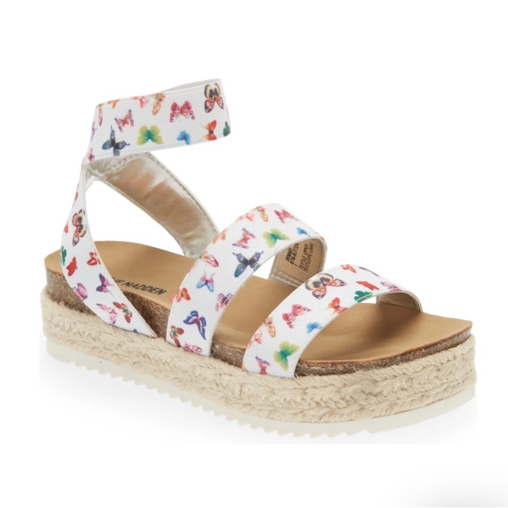 Steve Madden Kids JKIMMIE Espadrilles Sandals Butterfly Elastic Strap Size 5